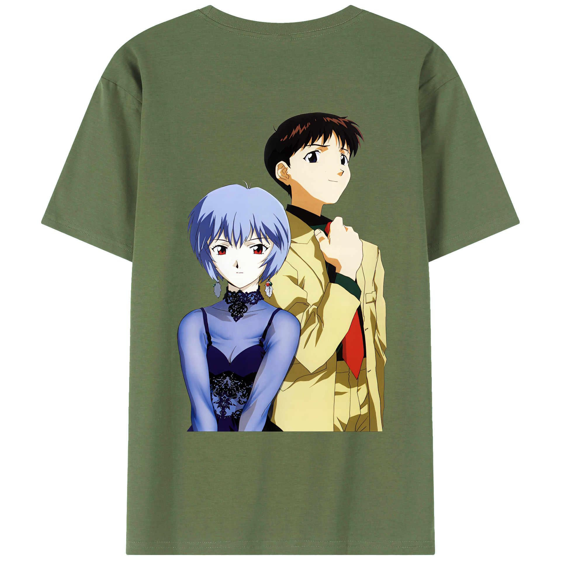 （画像用） EVA 新世紀エヴァンゲリオン 綿100％ メンズ半袖Tシャツ（バックプリント） 通気性